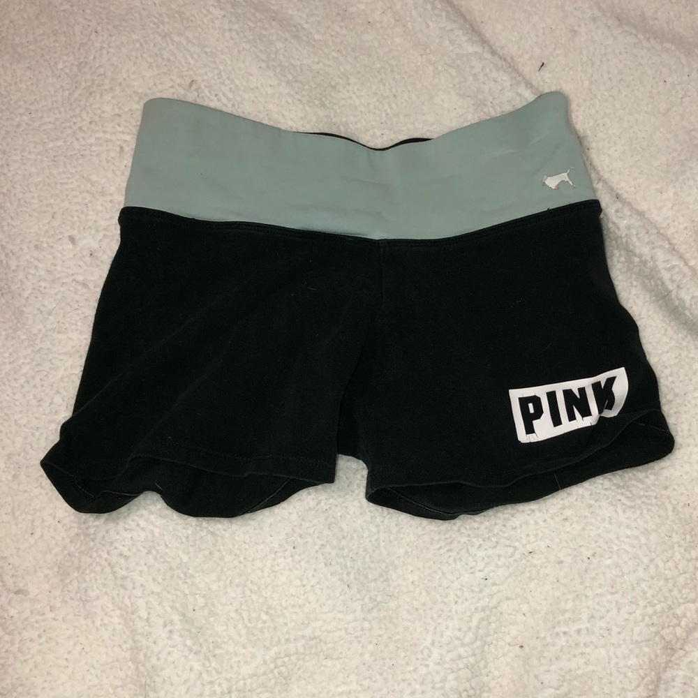 Pink VS teal yoga shorts